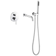 Rbrohant Wall-Mounted Tub Filler with Shower Wand for Modern Bathroom Wall Installation