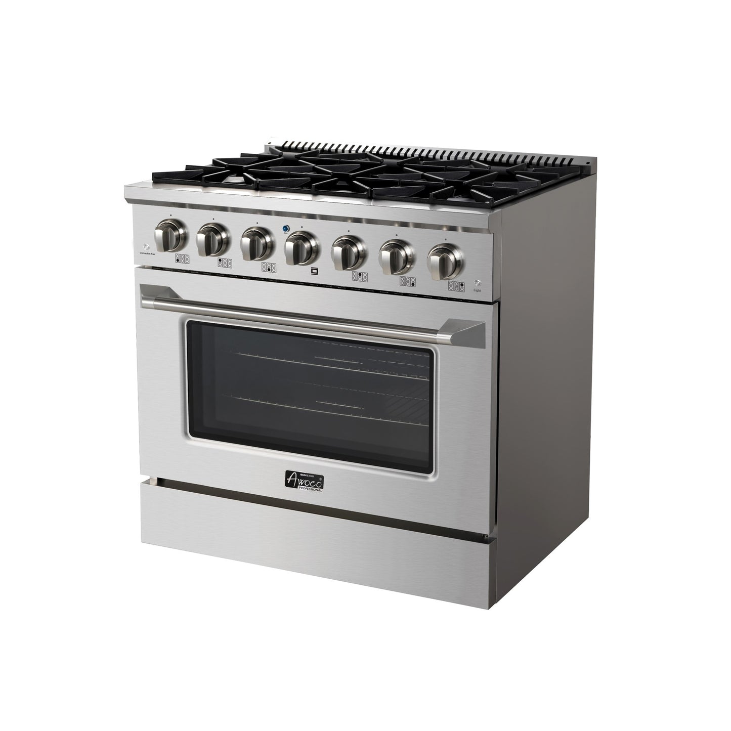 Awoco 36” Freestanding 6 Burners Range with 4.5 cu ft. Convection Oven and 2 Racks (Natural Gas)