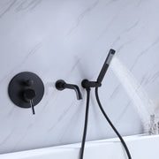 Rbrohant Wall-Mounted Tub Filler with Shower Wand for Modern Bathroom Wall Installation