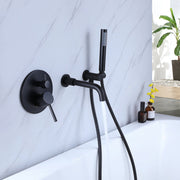 Rbrohant Wall-Mounted Tub Filler with Shower Wand for Modern Bathroom Wall Installation