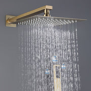 Rbrohant Wall-Mounted Rain Shower System with Pressure Balance Valve - Brushed Nickel, CEC Certified, 10" Rainfall Showerhead with Handheld Spray