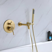 Rbrohant Wall-Mounted Tub Filler with Shower Wand for Modern Bathroom Wall Installation