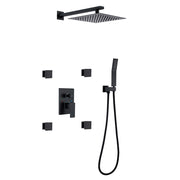 Rbrohant Shower System with Handheld, 4-Body Jets & Rain Shower - cUPC Pressure Balance Valve, CEC Certified, Lifetime Warranty