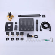 Rbrohant Shower System with Handheld, 4-Body Jets & Rain Shower - cUPC Pressure Balance Valve, CEC Certified, Lifetime Warranty