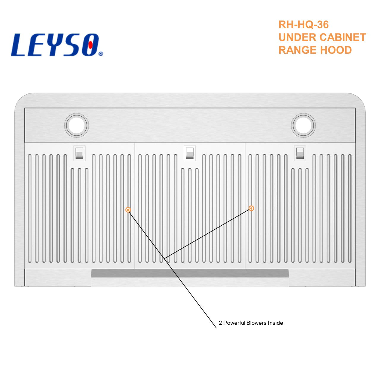 Leyso Simple 36" Under Cabinet Stainless Steel Range Hood, Digital 4-Speed Control 900 CFM 2 LED Lights Baffle Filters