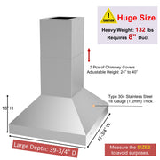 RH-IS-H BBQ Outdoor Range Hood - Island Mount - 16 Gauge - 2000 CFM