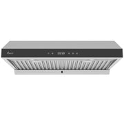 Awoco 30" Stainless Steel Under Cabinet 6 Speeds 900 CFM Range Hood with Tempered Glass Touch Panel, LED Lights, Baffle Filters and Oil Collector, 7" High