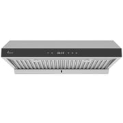 Awoco 36" Stainless Steel Under Cabinet 6 Speeds 900 CFM Range Hood with Tempered Glass Touch Panel, LED Lights, Baffle Filters and Oil Collector, 7" High