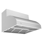Awoco 42" Outdoor BBQ Vent Hood 18" High Type 304 Stainless Steel, 4 Speeds 2000 CFM, Dual Blowers, Adjustable LED Lights, 8” Round Top Vent + 12"H Chimney Cover.