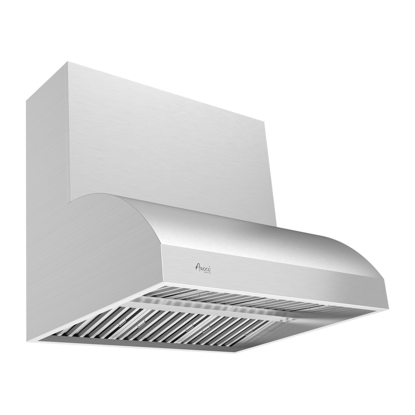 Awoco 42" Outdoor BBQ Vent Hood 18" High Type 304 Stainless Steel, 4 Speeds 2000 CFM, Dual Blowers, Adjustable LED Lights, 8” Round Top Vent + 24"H Chimney Cover.