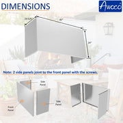 Awoco 42" Outdoor BBQ Vent Hood 18" High Type 304 Stainless Steel, 4 Speeds 2000 CFM, Dual Blowers, Adjustable LED Lights, 8” Round Top Vent + 24"H Chimney Cover.