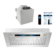 Awoco RH-IT08-V Ceiling Insert Mount Split Quiet Range Hood with Voice, Gesture, Touch, Remote Controls, 1000 CFM Kitchen Hood with 4-Speed Exhaust Fan, Stainless Steel Stove Hood with 8" Blower