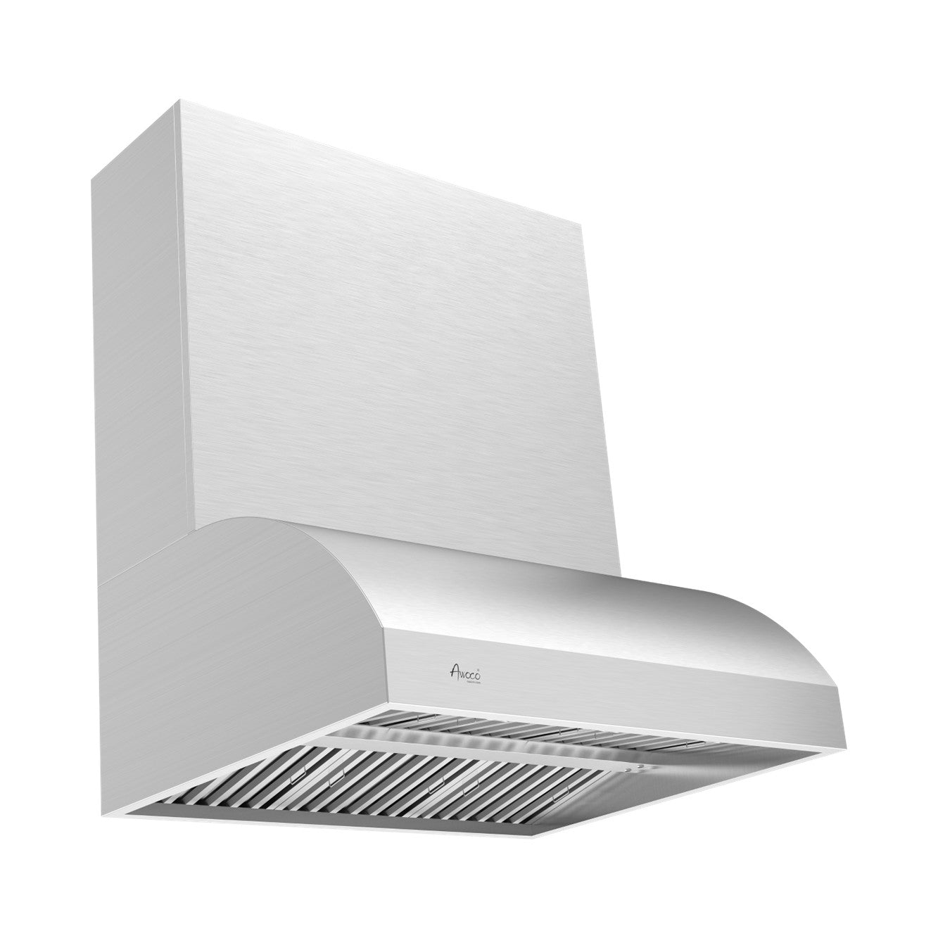 Awoco 42" Outdoor BBQ Vent Hood 18" High Type 304 Stainless Steel, 4 Speeds 2000 CFM, Dual Blowers, Adjustable LED Lights, 8” Round Top Vent + 36"H Chimney Cover.