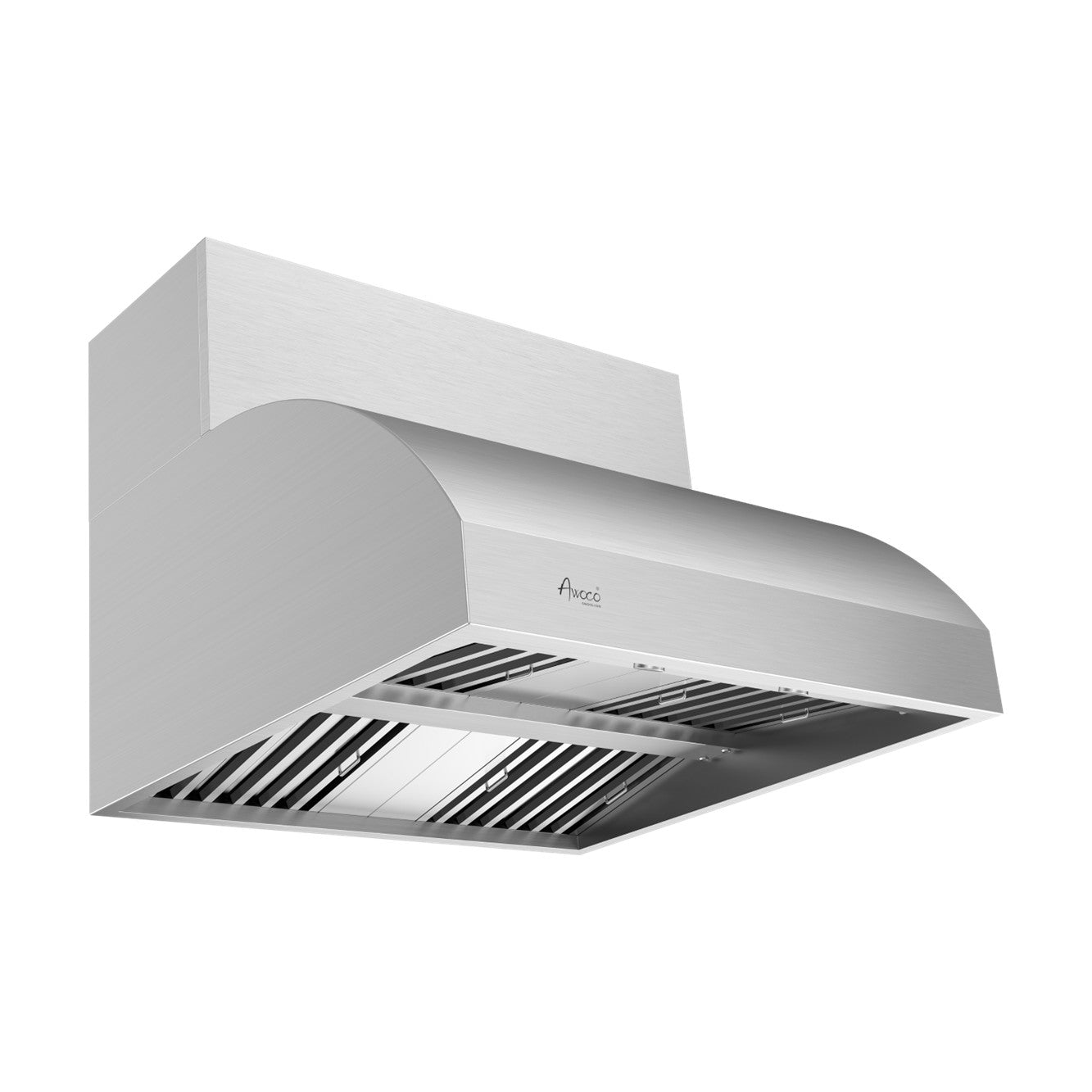 Awoco 36" Outdoor BBQ Vent Hood 18" High Type 304 Stainless Steel, 4 Speeds 1000 CFM, Adjustable LED Lights, 8” Round Top Vent + 12" Chimney Cover