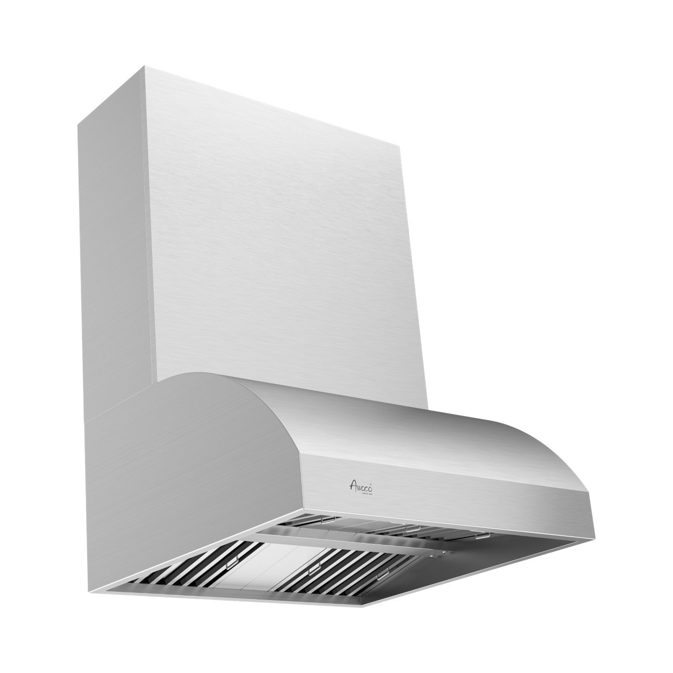 Awoco 36" Outdoor BBQ Vent Hood 18" High Type 304 Stainless Steel, 4 Speeds 1000 CFM, Adjustable LED Lights, 8” Round Top Vent + 36" Chimney Cover