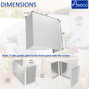 Awoco 36" Outdoor BBQ Vent Hood 18" High Type 304 Stainless Steel, 4 Speeds 1000 CFM, Adjustable LED Lights, 8” Round Top Vent + 36" Chimney Cover