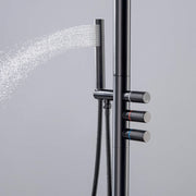 Rbrohant JK0182 独立式户外淋浴器，带手持喷头和 12 英寸淋浴头