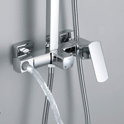 Rbrohant JK0289 三功能淋浴系统，带顶喷花洒、手持喷头和浴缸出水嘴，壁挂式安装