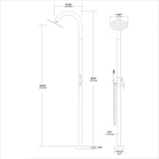 Rbrohant JK0307 二功能不锈钢户外淋浴器，带 11.6 英寸雨淋花洒头