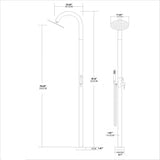 Rbrohant JK0307 二功能不锈钢户外淋浴器，带 11.6 英寸雨淋花洒头