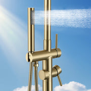 Rbrohant JK0317 不锈钢户外淋浴器 可调节高度独立式淋浴器带花洒和手持喷头