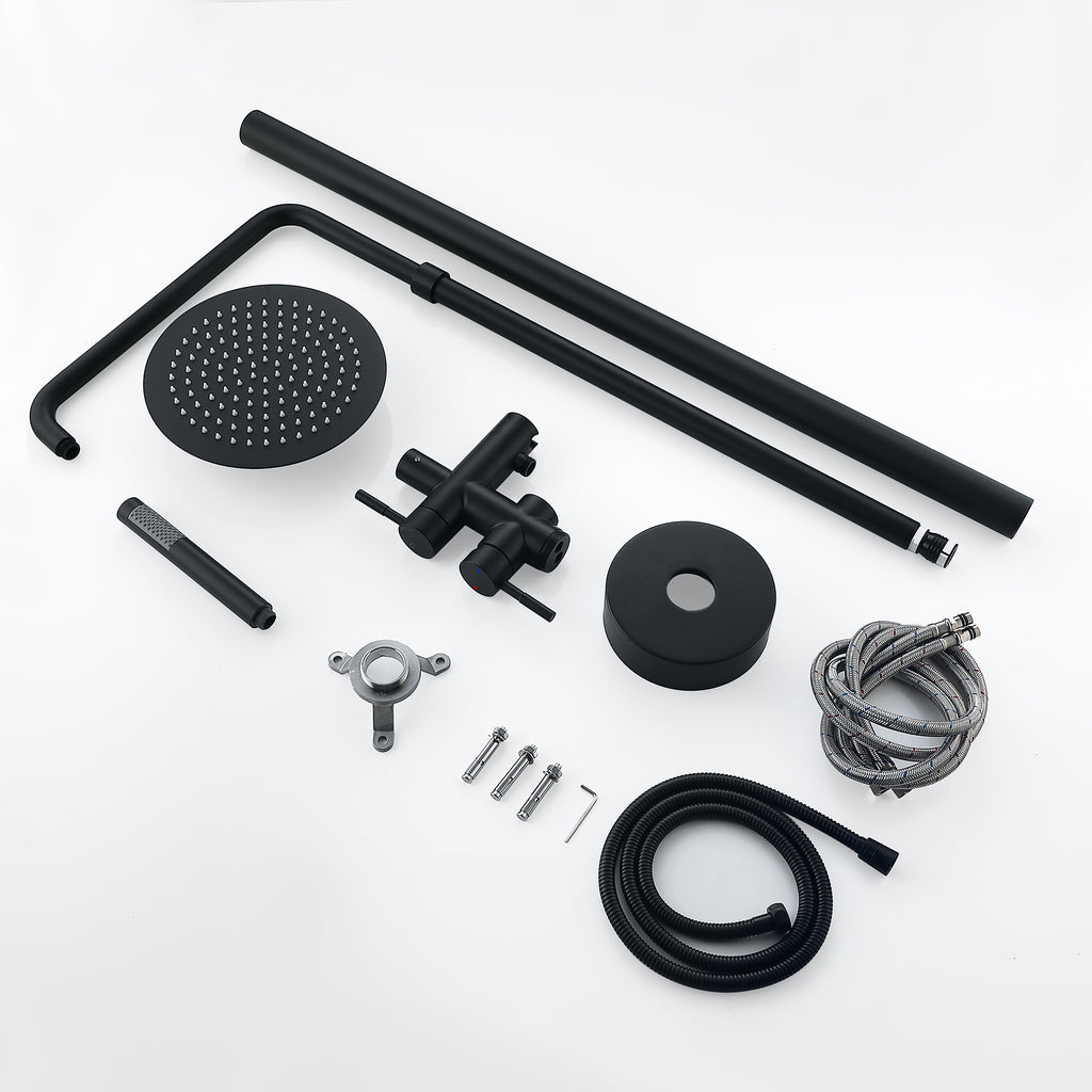 Rbrohant JK0317 不锈钢户外淋浴器 可调节高度独立式淋浴器带花洒和手持喷头