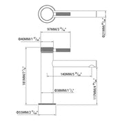 Rbrohant JK0398 现代黄铜浴室水龙头单孔面盆混合水龙头带滚花手柄