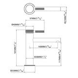 Rbrohant JK0398 现代黄铜浴室水龙头单孔面盆混合水龙头带滚花手柄