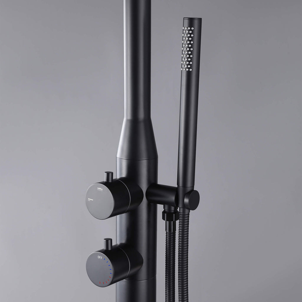 Rbrohant JK0405 316不锈钢高压户外淋浴器，带手持花洒和顶喷花洒