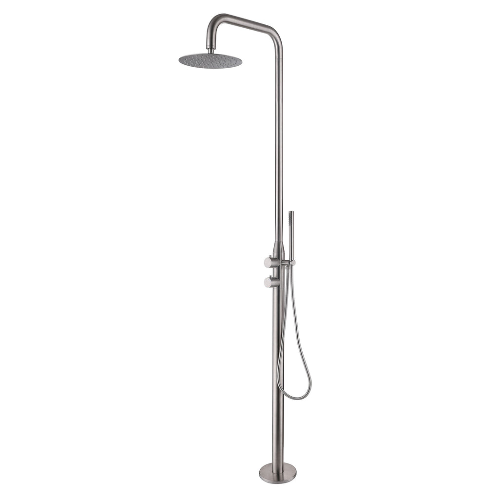 Rbrohant JK0405 316 Stainless Steel High-Pressure Outdoor Shower with Handheld & Overhead Shower
