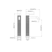 Rbrohant LYJ0064 纹理黄铜台盆龙头，带现代滚花主体设计