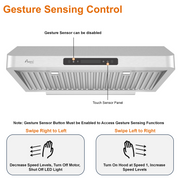 RH-UC7-30 Under Cabinet Range Hood Stainless Steel Gesture