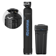 Waterdrop 64000 Grain Whole House Water Softener | 64,000 Grain Capacity | Smart Metered Control Valve | High Flow Rate | Reduces Hard Water Scale