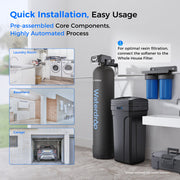Waterdrop 64000 Grain Whole House Water Softener | 64,000 Grain Capacity | Smart Metered Control Valve | High Flow Rate | Reduces Hard Water Scale