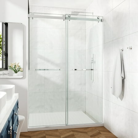 COZY 54" x 72" Frameless Sliding Shower Door | 3/8" Tempered Glass