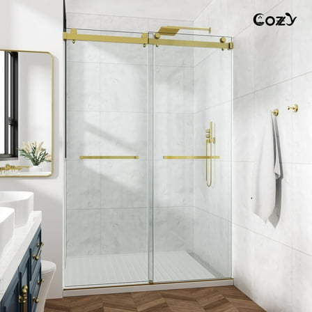 COZY 54" x 72" Frameless Sliding Shower Door | 3/8" Tempered Glass