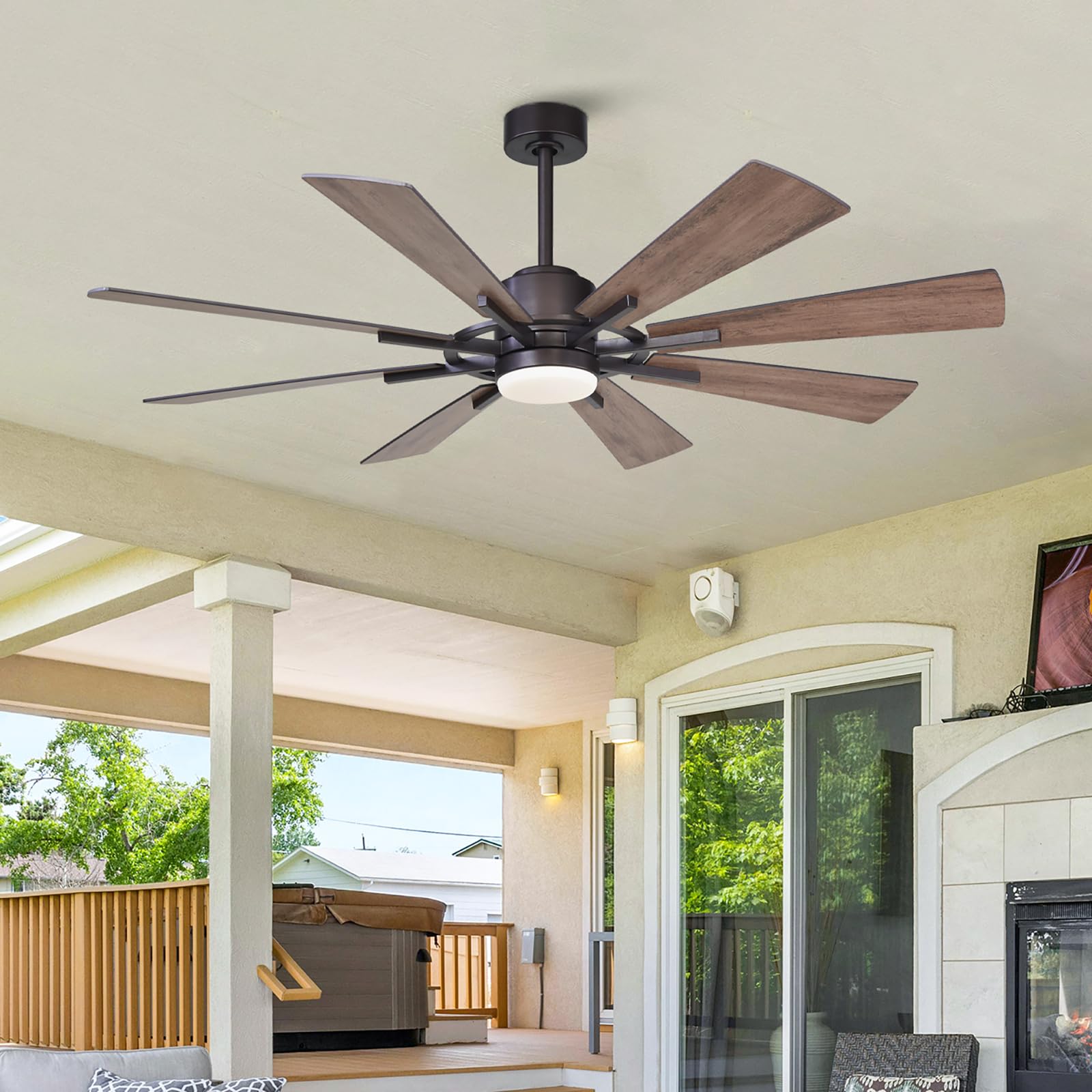 60" Oretha Windmill Ceiling Fan - 8 Blade, Remote & Light Kit