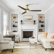 56" Perimost Louise Ceiling Fan - Solid Wood Blades, Remote Ready