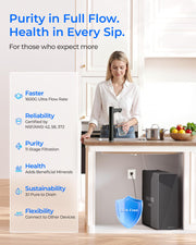Waterdrop X16 Black Tankless Reverse Osmosis System | 1600 GPD | 11-Stage Filtration | UV Sterilization | Alkaline Mineral Technology | Smart Faucet | NSF/ANSI 42, 58 & 372 Certified