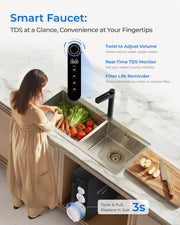 Waterdrop X16 Black Tankless Reverse Osmosis System | 1600 GPD | 11-Stage Filtration | UV Sterilization | Alkaline Mineral Technology | Smart Faucet | NSF/ANSI 42, 58 & 372 Certified
