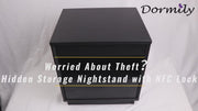 Dormily Hidden Storage Drawer Nightstand Bedside Table, Matte Black