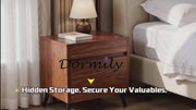 Dormily Hidden Storage Drawer Nightstand Bedside Table, Walnut