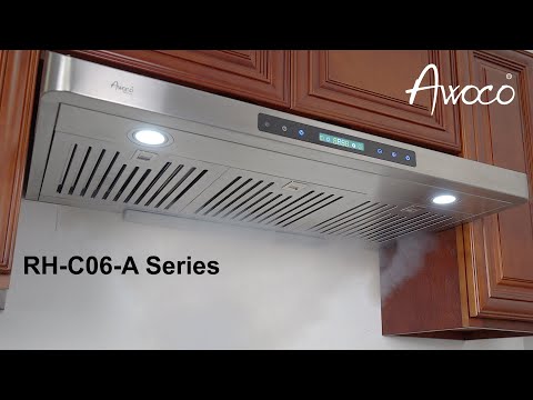 Awoco 36" Under Cabinet All-In-One Stainless Steel Range Hood, 4 Speeds 900 CFM with Remote Control W/ LED Lights & 2 Levels of Lighting