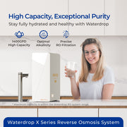 Waterdrop X14 Black/White Tankless Reverse Osmosis System | 1400 GPD | 11-Stage Filtration | UV Sterilization | Alkaline Mineral Technology | Smart Faucet | NSF/ANSI 42, 58 & 372 Certified